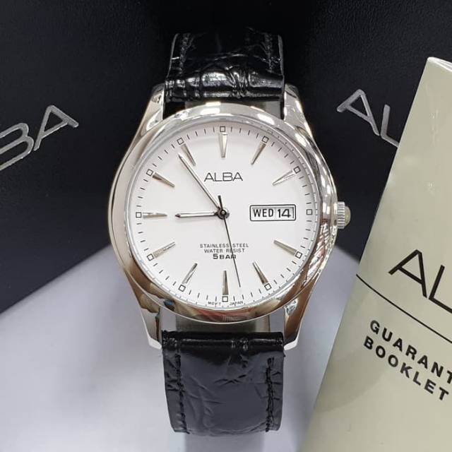 [ PROMO ] Jam Tangan Pria Alba  AXND63 AXND63X1 Tali Kulit Original Murah Garansi Resmi