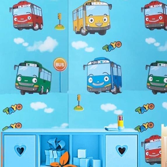 

haWallpaper Sticker S 5352 / BG1064 Motif Bus Tayo ha KODE(A28B39)