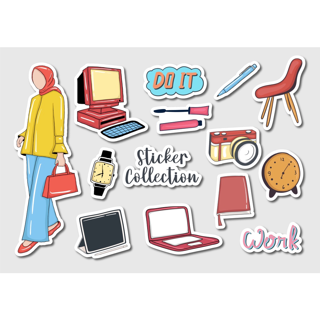 

Sticker Vinyl Aesthetic Girls Collection - Sticker Vinyl My Hijab Summer Adventure - Sticker Hijab Girls Tumblr Hello Summer - Sticker Pantai