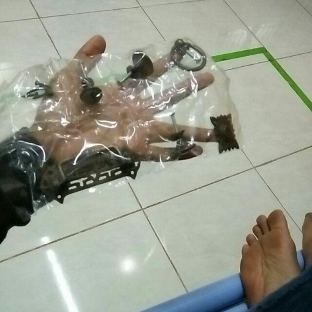 1 Brass Knob / Tarikan Laci Kuningan - Flat Round Brass Flower