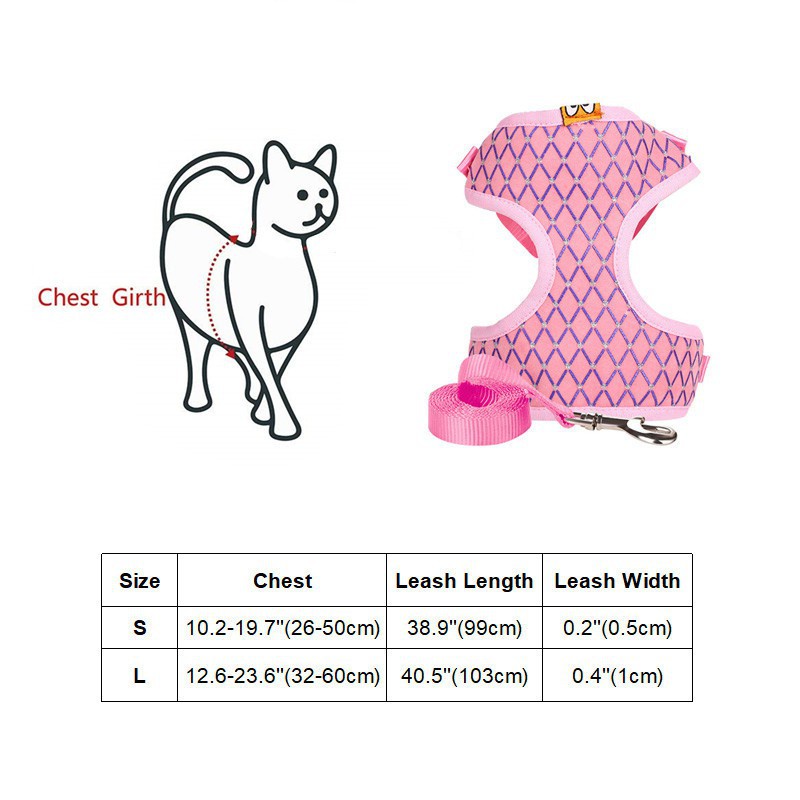 Tali Tuntun Harness Bahan Mesh Lembut Untuk Anjing / Kucing Peliharaan