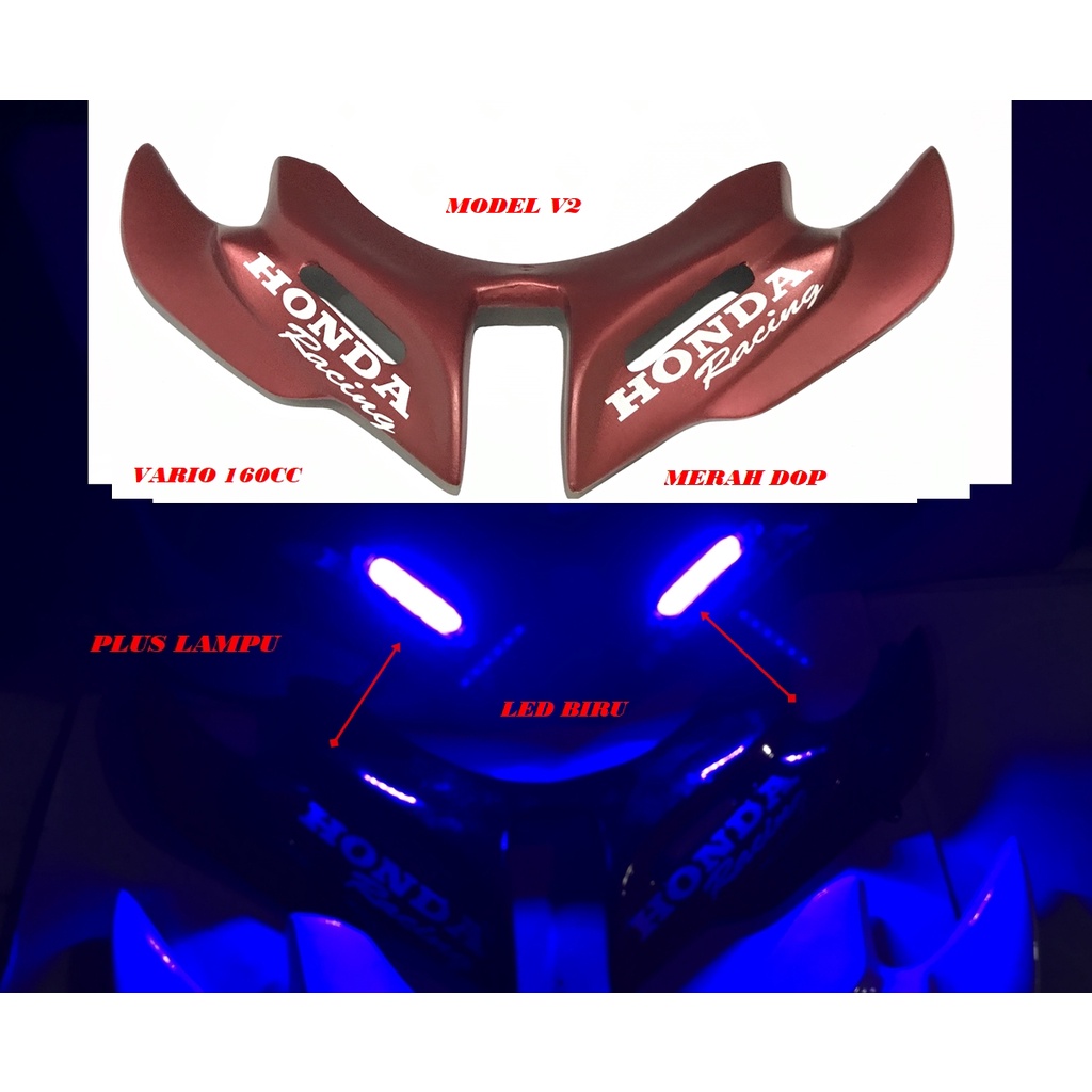 WINGLET VARIO 160CC MODEL V2 PLUS LAMPU WINGLET HONDA VARIO 160CC PLUS LAMPU LED/NON LAMPU LED BAHAN FIBER