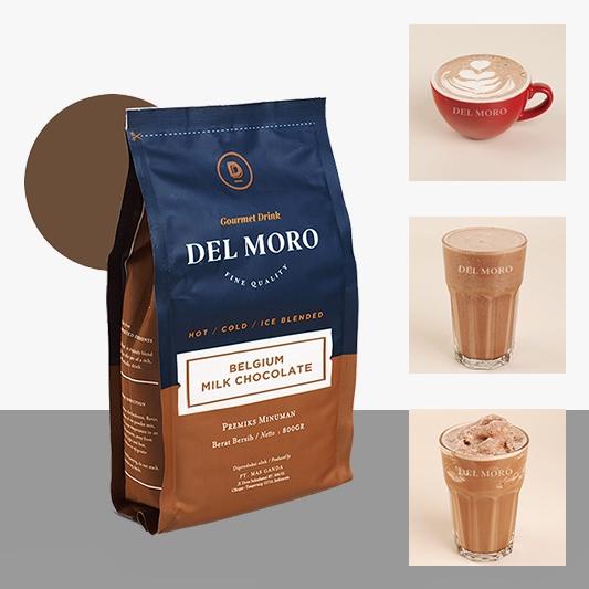 

DELMORO Belgium Milk Chocolate 800gr-Bubuk Serbuk Minuman Rasa Coklat