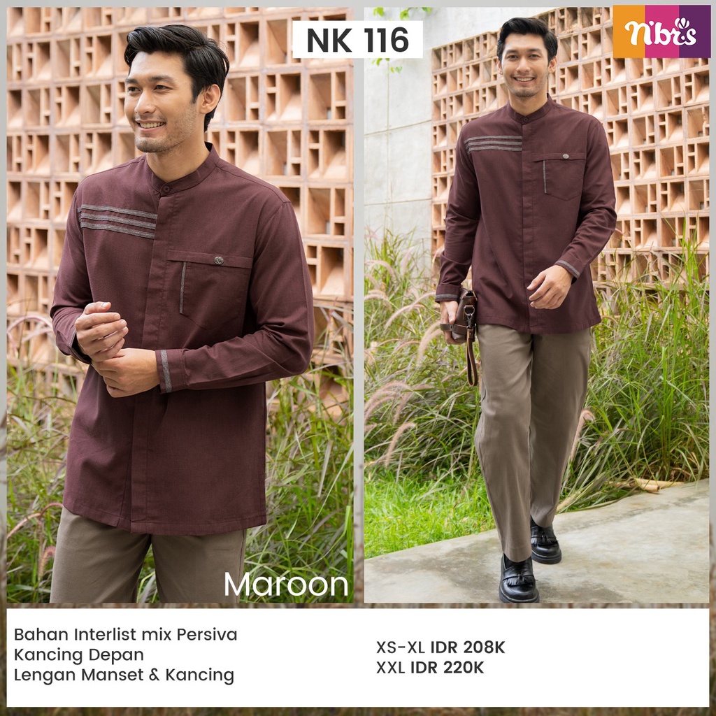 Nibras koko NK 116 Bahan Interlist Mix Persiva Atasan Pria Simple Casual