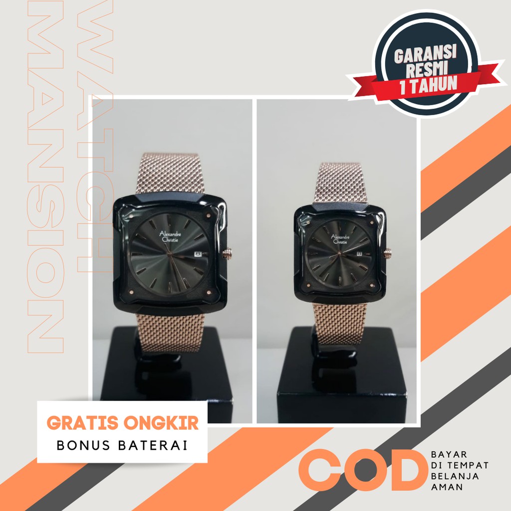 JAM TANGAN COUPLE ALEXANDRE CHRISTIE 3030 AC3030 STAINLESS STEEL ORIGINAL GARANSI FREE BATERAI
