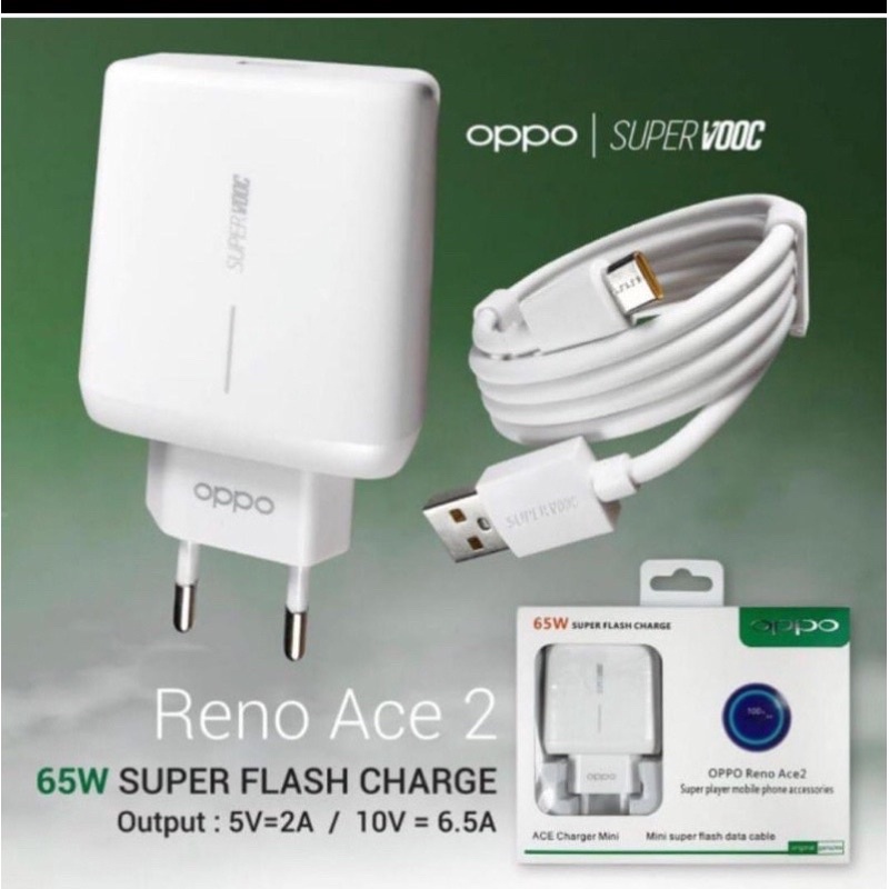 Charger super vooc oppo reno ace 2 65W original Fast charging