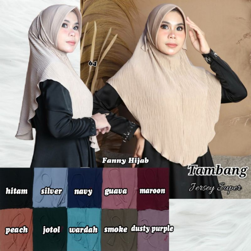 Bergo Plisket Tambang Fanny Hijab / Bergo Plisket Jersey