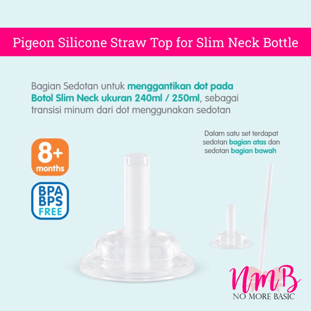 Pigeon Silicone Straw Top for Slim Neck Bottle Sedotan Pengganti Dot Botol Susu Pigeon