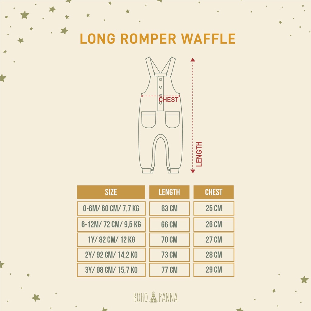 BOHOPANNA 0-3 Tahun Long Romper / Aiden Romper Waffle Jumper Bayi