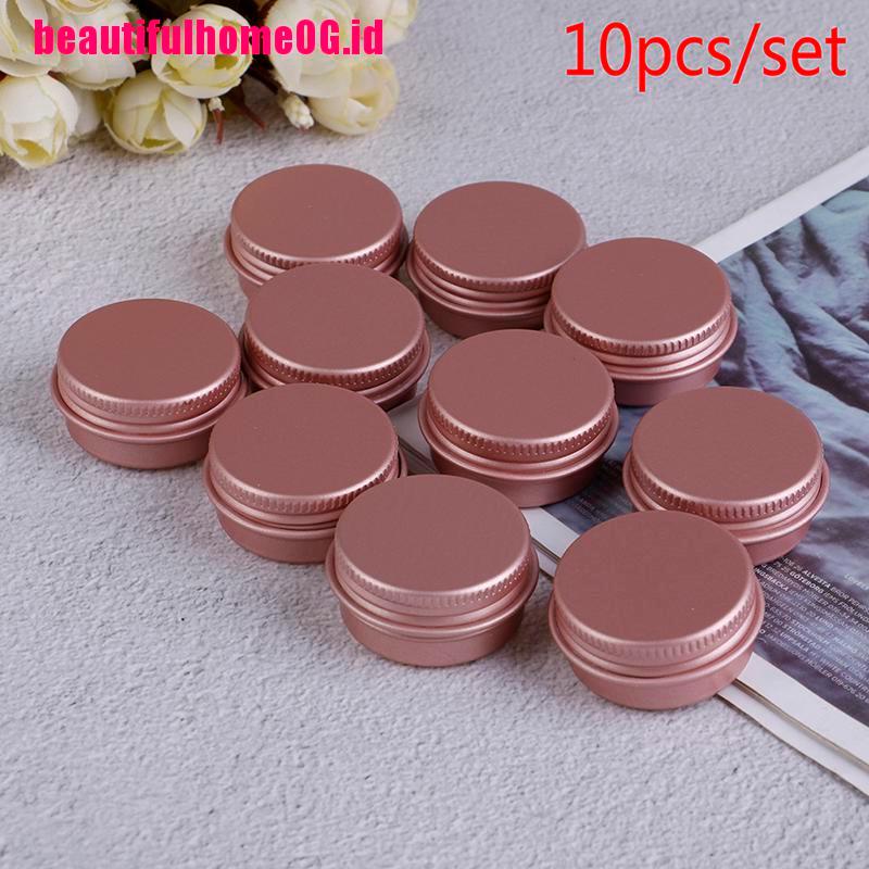 10pcs Pot Jar Wadah Kosong Bahan Aluminum Untuk Krim Wajah Makeup