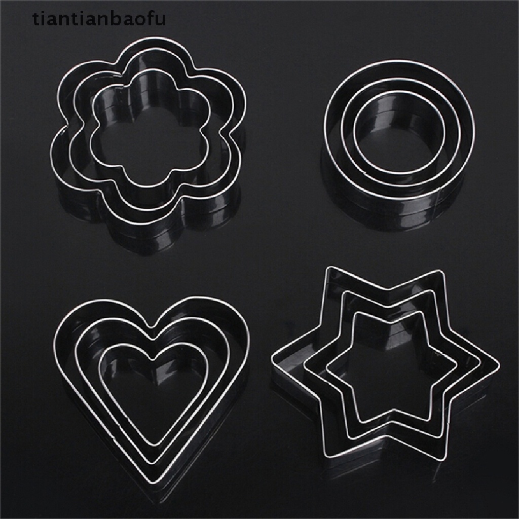 12 Pcs Cetakan Kue Bahan Stainless Steel