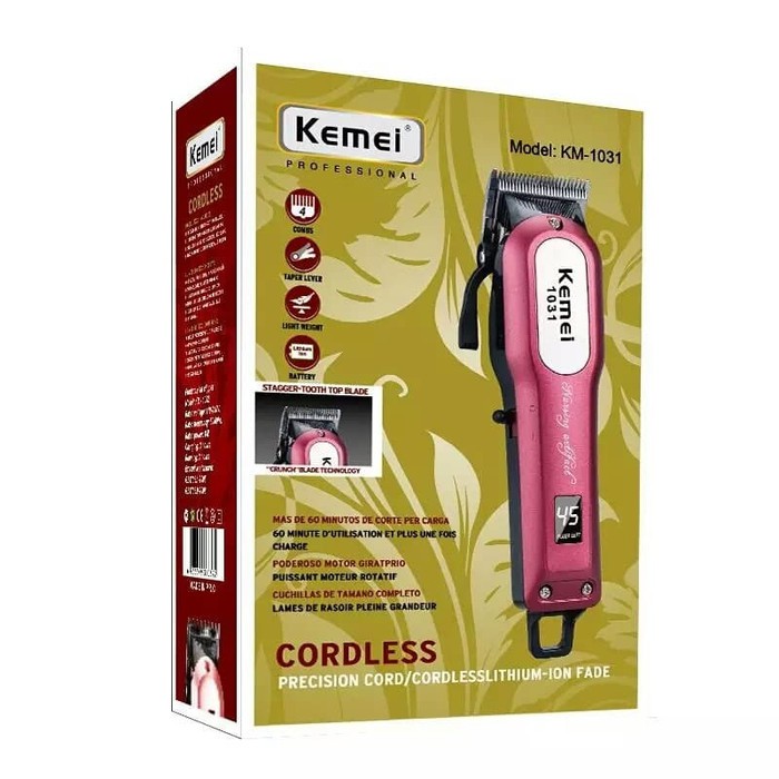 KEMEI KM 1031 HAIR CLIPPER ALAT CUKUR RAMBUT KM1031  KM-1031 CORDLESS CAS ORIGINAL