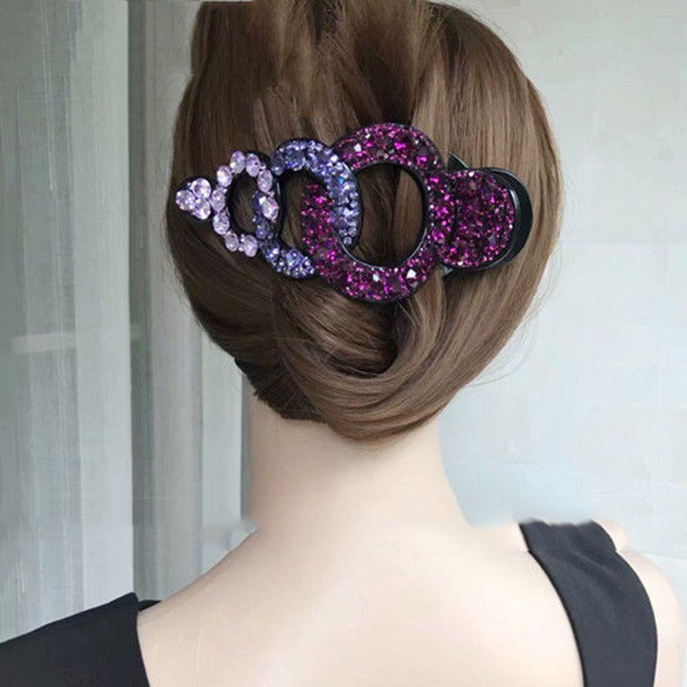 NEEDWAY Diamond Hair Clip Elegant Shiny Jepit Rambut Perempuan Hiasan Kepala Gadis Ponytail Holder