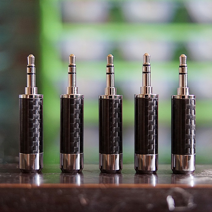 3.5mm Plug Jack Headphone 3.5mm Carbon Fiber Rhodium BigFat