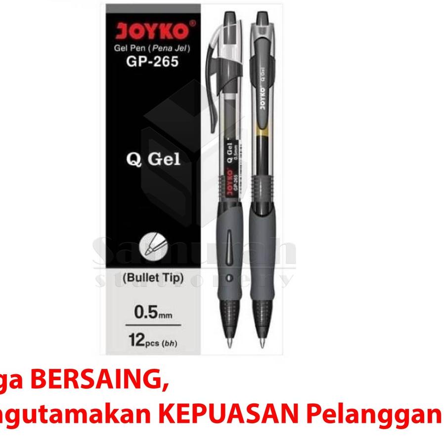 

[Star] Gel Pen Joyko Q Gel GP 265 / GelPen QGel GP-265 0.5 mm / Pulpen JK GP265 Hitam Biru Merah Cet