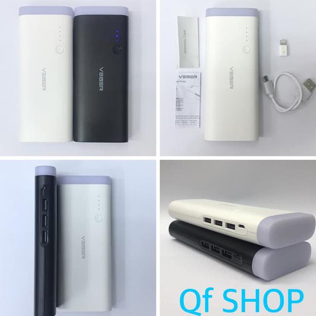 Powerbank VEGER V90 13000mAh original garansi 1 tahun real capacity termurah 