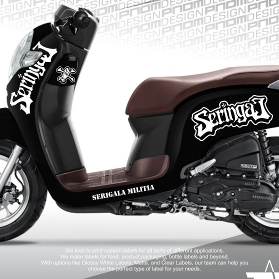 promo stiker sticker motor Cutting Sticker Seringai SCOOPY 2017-2020 SC SCP P004 - Hitam keren