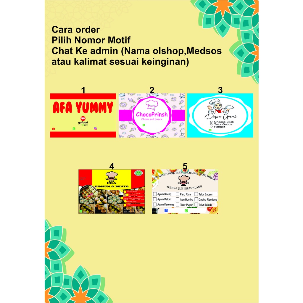 

(isi 10-25pcs) Sticker Label Kemasaan / label produk / label kemasaan / label snack / label merk