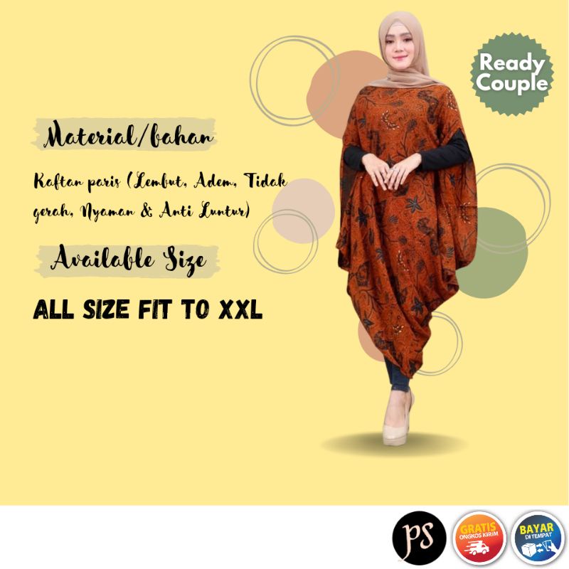 Kaftan Batik Wanita Modern Baju Kondangan Wanita Kaftan Premium SOGAN WAHYU 1