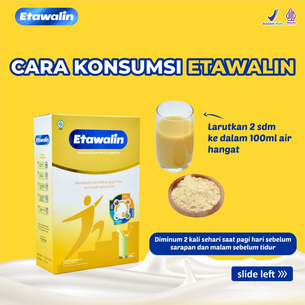 ETAWALIN Susu Kambing Etawa Premium / Susu Kambing Obat Nyeri Sendi Lutut Pinggang Asam Urat Rematik / Anti Pengapuran Osteoporosis 200gr