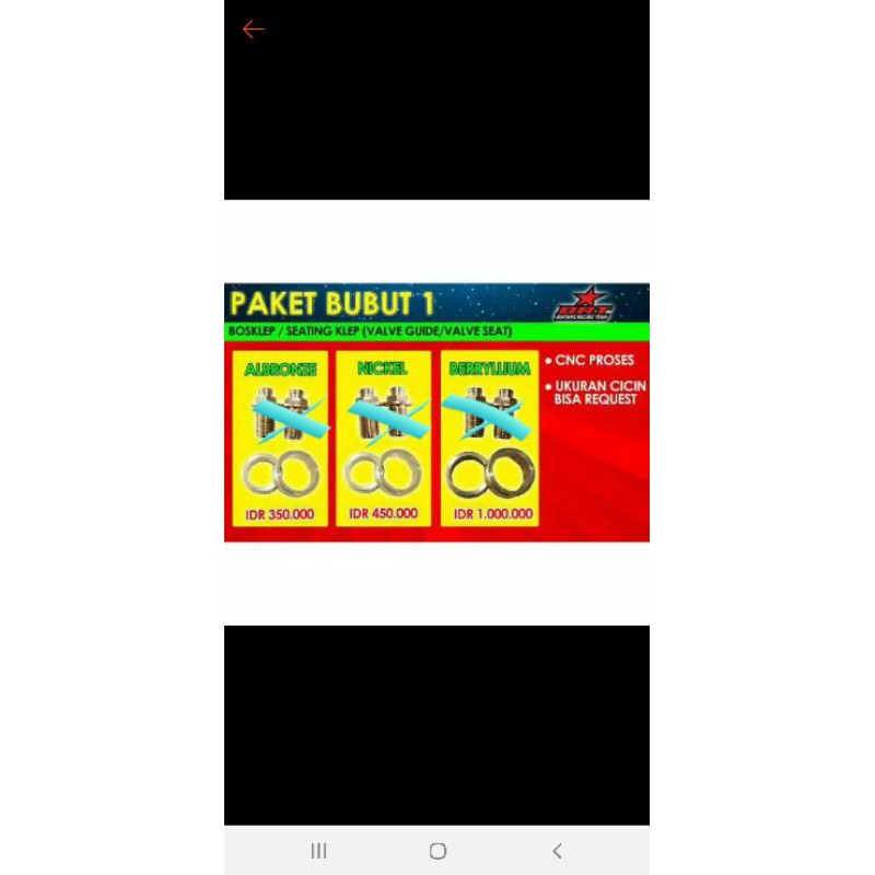 Seating Klep / Cincin Klep / Bos Klep Nickelbronze