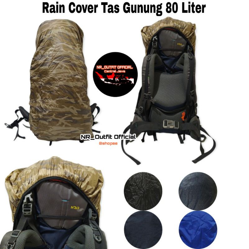 Rain Cover Bag Pendaki Gunung Size 75-80Liter Pelindung Tas Ransel Punggung Raincoat NR_Outfit