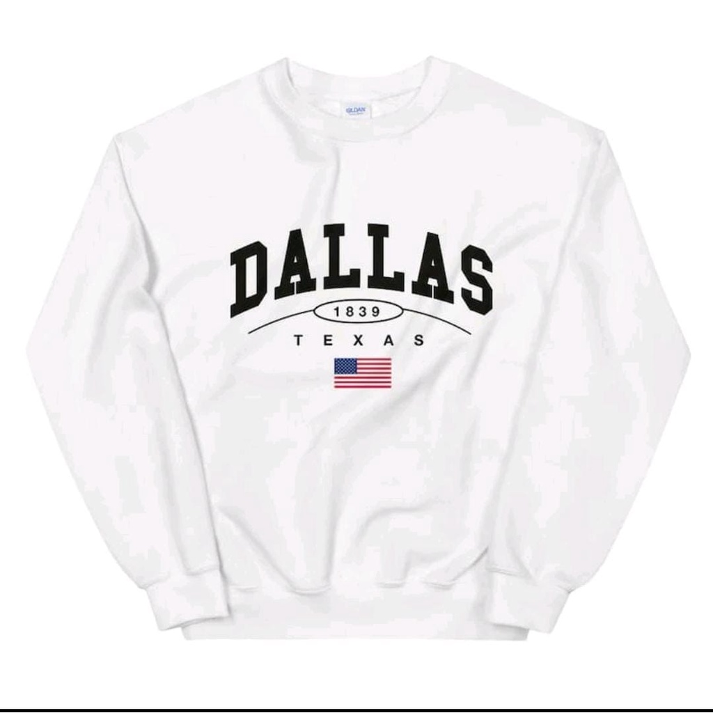 DALLAS TEXAS CREWNECK SIZE M - XXL SWEATER UNISEX - SWEATER LUCU PREMIUM