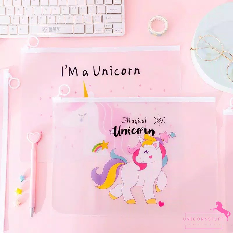 Map Unicorn Size BESAR dengan Zipper Map Kertas Unicorn