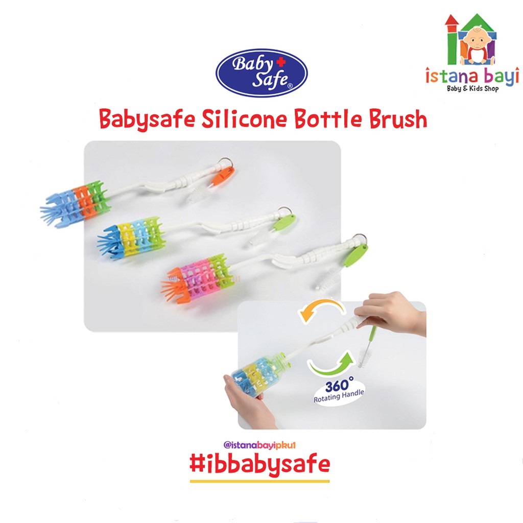 Baby Safe Silicone Bottle Brush BS366 - Sikat botol