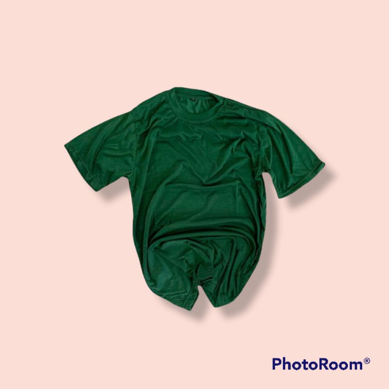 KAOS POLOS HIJAU BOTOL LENGAN PENDEK TERMURAH UNISEX