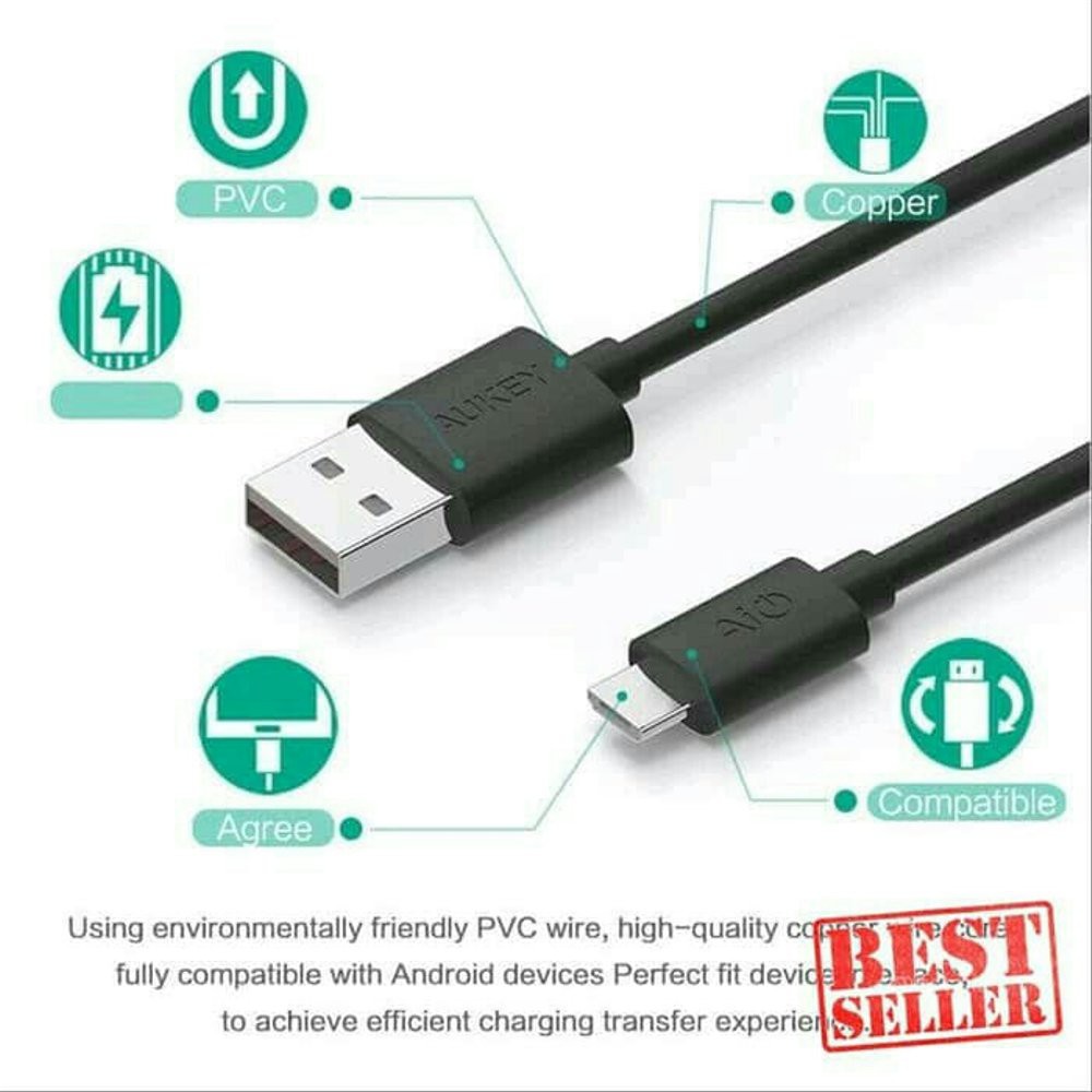 Aukey 100 Cm  Kabel data Aukey Micro Usb 100cm Original Murah