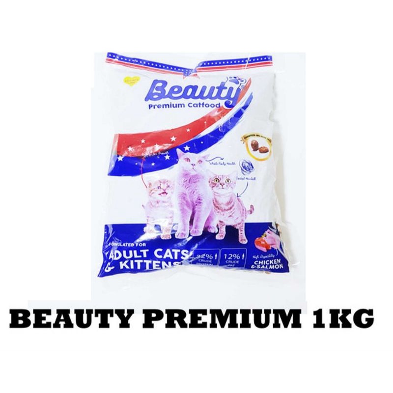 Makanan kucing BEAUTY 1kg adult kitten premium makanan kucing beauty premium 1kg dewasa sejenis maxi universal