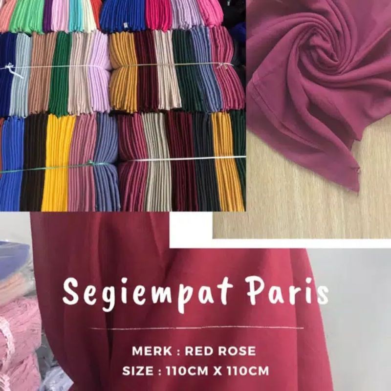 Hijab segi empat paris premium polos by : catlyn carla-3