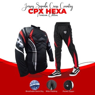 Cpx Sport Set Cycling Jersey Baju Gowes MTB Roadbike Plus Celana Sepeda Training Panjang