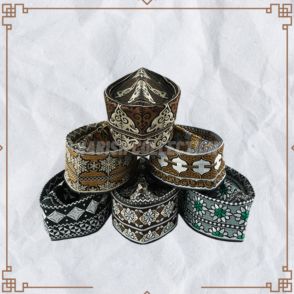 Peci Oman Bangladesh Kopiah Haji Sholat Banglades Santri Pria Pesantren Songkok Temboro Kopyah Shalat Laki Dewasa Anak Kafa Kaffa Kafaa Motif Bordir Hitam Putih Kopeah Omani Bulat Tinggi Al Asas Assyarif Premium Original Songko Bulet Bundar Kembang Ori