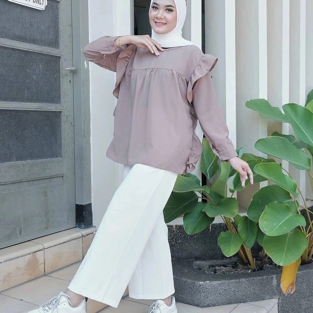 (New Arrival) MARIA BLOUSE Wanita Terbaru 2021 Kekinian Viral Bahan Wolfice / Atasan Wanita Terbaru 