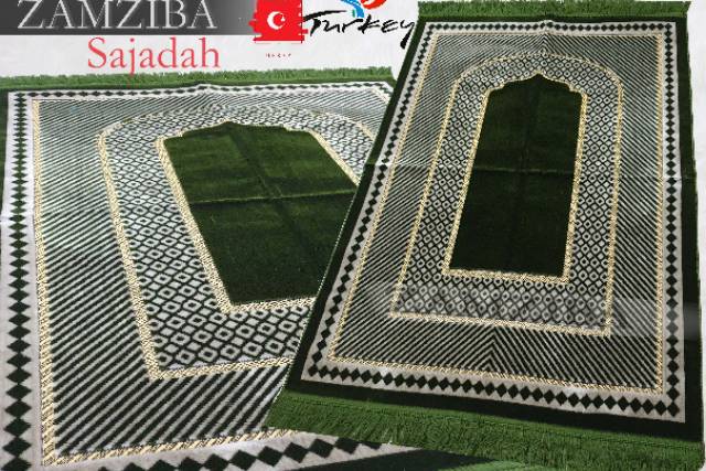 Sajadah Turki Turky Tebal Halus Ukuran 70x110cm Sejadah Premium Perlengkapan Sholat Pakaian Muslim Zamziba