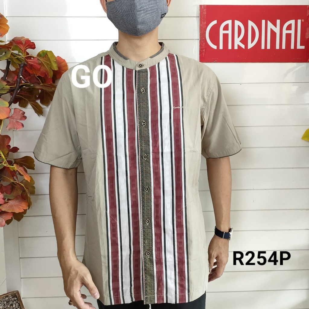 BB CARDINAL KEMEJA KOKO Taqwa Baju Muslim Salur Pakaian Pria Original Lengan Pendek Kekinian