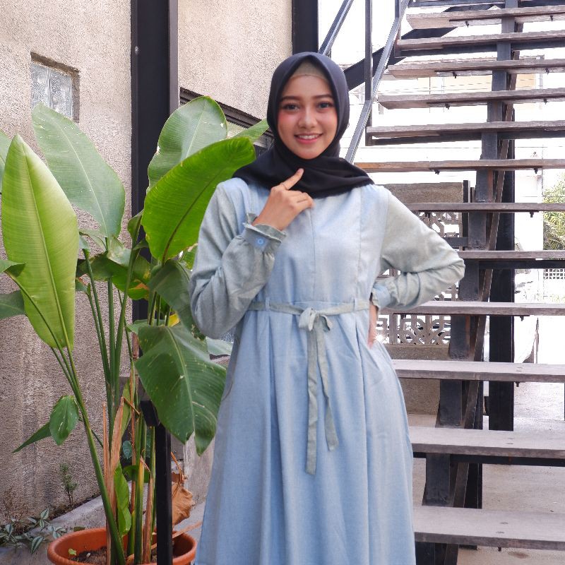 gamis katun madina kombinasi