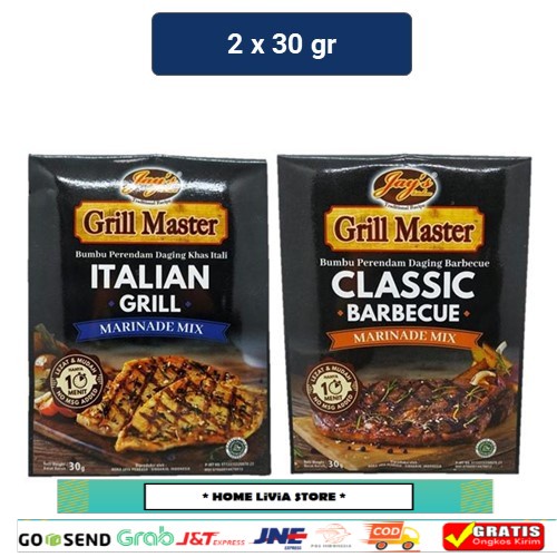 

Jay's Kitchen Grill Master Classic Barbeque Marinade Mix 30 gr + Italian Grill Marinade Mix 30 gr