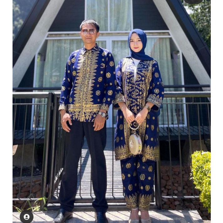 SETCEL PRADA NAVY BATIK SONGKET CANTIK KHAS PALEMBANG