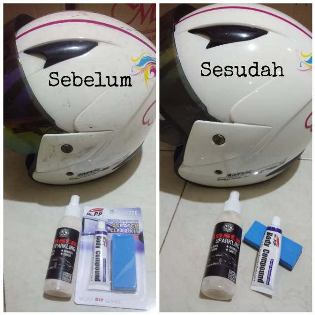 Body Compound + Insta Sparkling penghilang baret &amp; pengkilap body motor / mobil