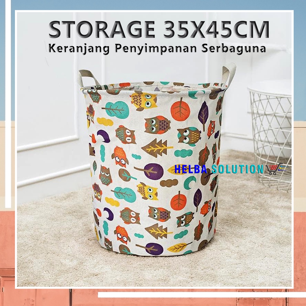 Keranjang Baju Lipat Laundry Bag Storage Tempat Pakaian Dan Mainan Bahan Kanvas Multifungsi