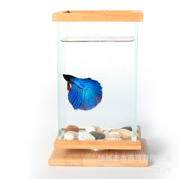 Desktop Aquarium Kaca Ikan Cupang Mini / Akuarium Mini Import 5