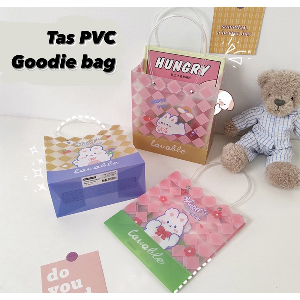 

Tas PVC Goodiebag Hampers Souvenir Ulang Tahun/ Tas Snack Anak anak Karakter Beruang