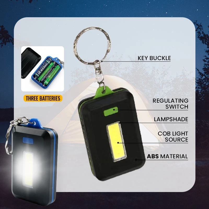 Gantungan Kunci Senter LED Mini Portable Untuk Camping / Hiking / Memancing / Outdoor