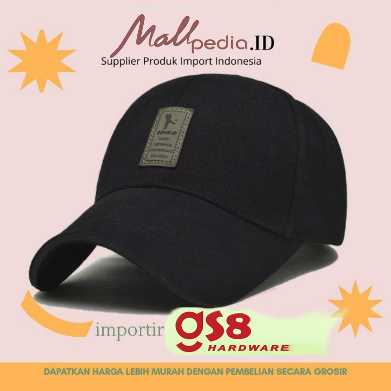 mPro2 100% ori EDIKO Topi Baseball Golf Logo Ediko Sport Fashion - Black Pro