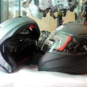 Helm KYT RRX Modular Full Face Black Fullface Visor Hitam