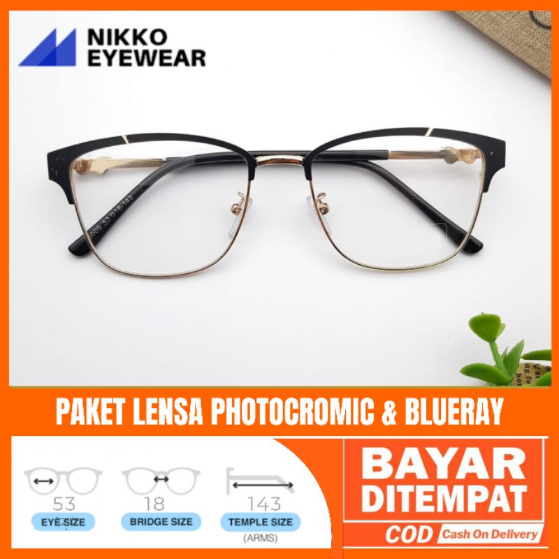 Frame Kacamata 6009 Lensa Antiradiasi Photocromic Blueray