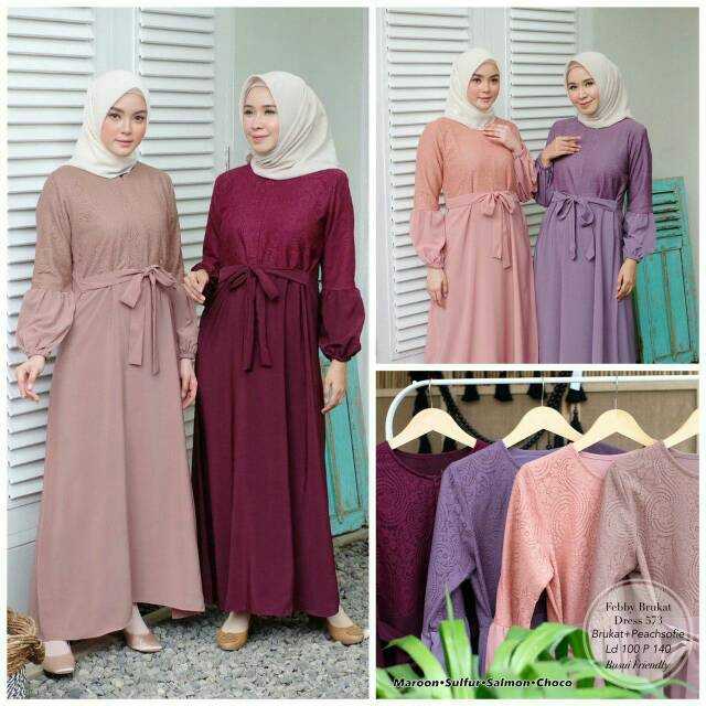 FEBBY BRUKAT DRESS / GAMIS BRUKAT / GAMIS LEBARAN